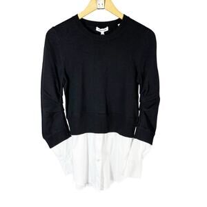 Veronica Beard  Amirah Mixed Media Wool Sweater Size Small